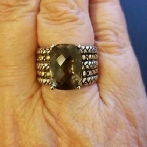 Effy® Smoky Quartz Ring in Sterling Silver and 18k